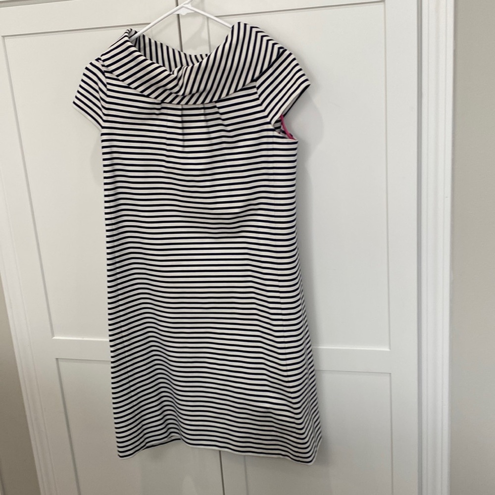 Blue and white striped Kate Spade dress